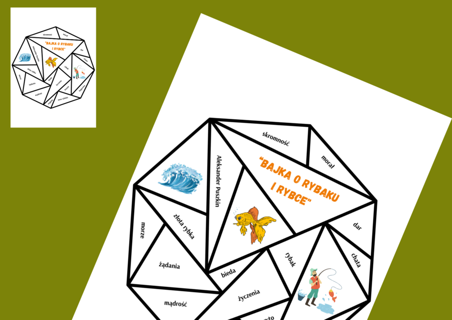 BAJKA O RYBAKU I RYBCE – układanka – puzzle – egzamin – powtórka