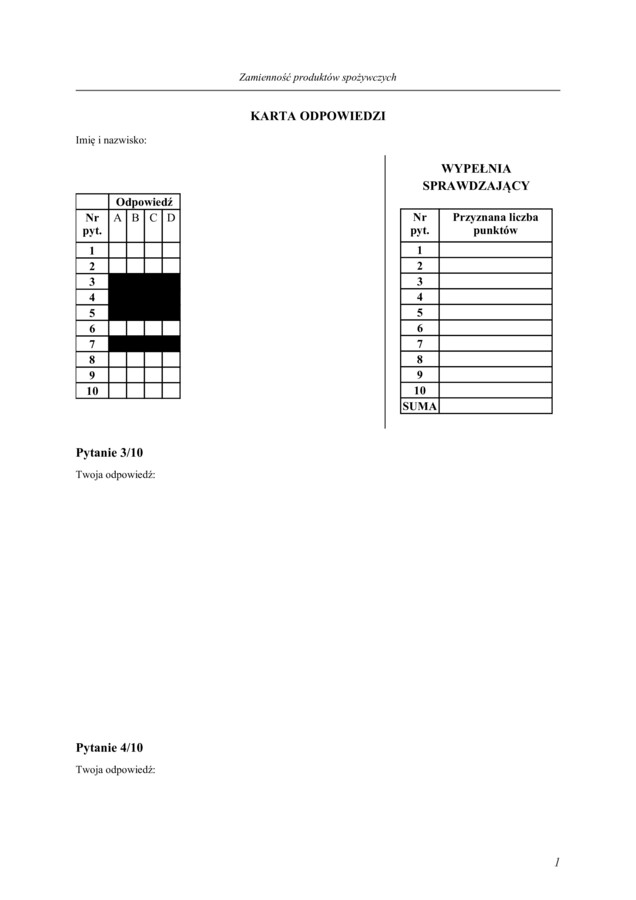 Zamienność produktów spożywczych
