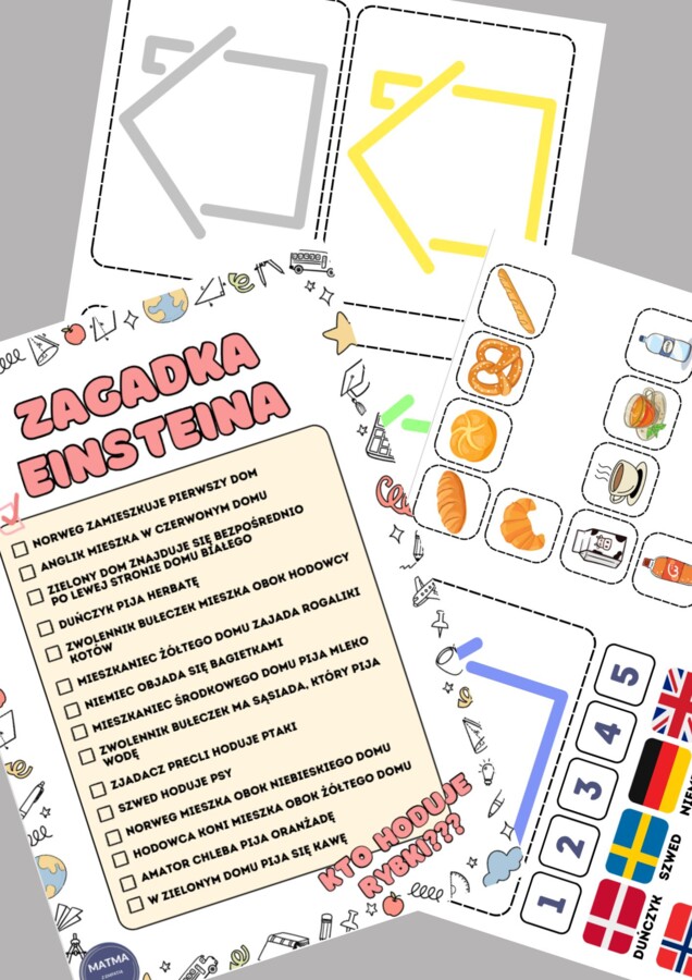 Zagadka Einsteina - wersja graficzna (łamigłówka logiczna)