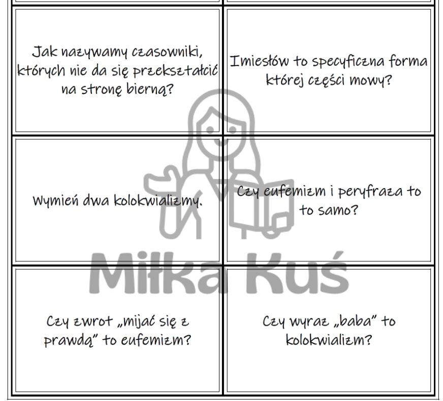 WIELKI QUIZ WIEDZY O JĘZYKU POLSKIM - PONAD 270 PYTAŃ