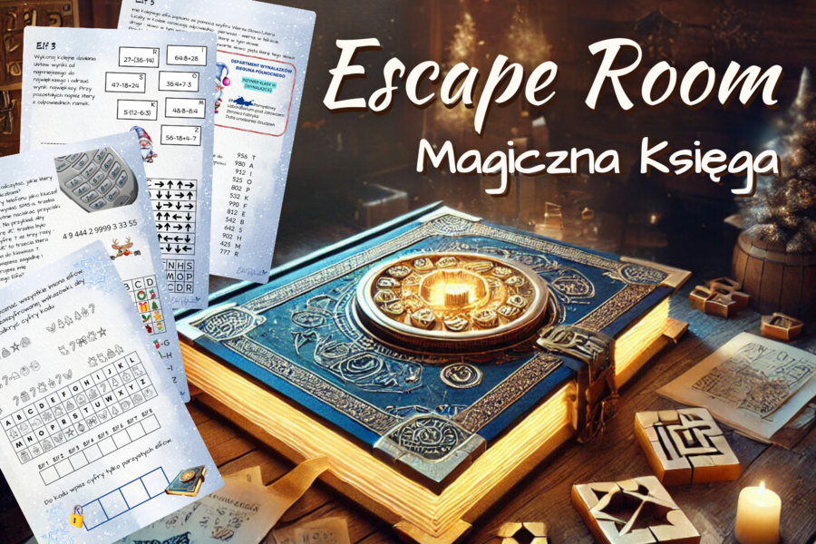 ŚWIĄTECZNY ESCAPE ROOM - klasa 4-6, matematyczna gra, dodawanie, odejmowanie pisemne, kolejność wykonywania działań, zagadki, łamigłówki, Boże Narodzenie, zima, święta, adwent