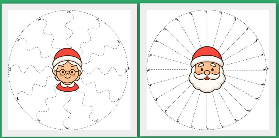 Wycinanki po śladzie świąteczne (pdf i jpg -a4)