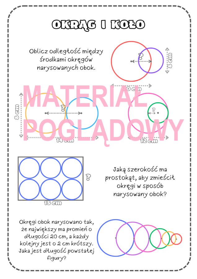 KOŁO I OKRĄG - karta pracy kl. 4, 5, 6
