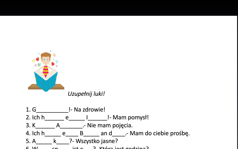 Trening przed egzaminem ósmoklasisty z j. niemieckiego za 1 zł!!- 25 przydatnych zwrotów z lukami+ KLUCZ