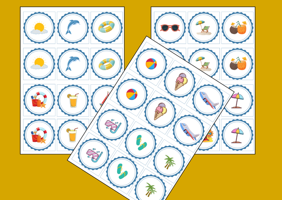 WAKACJE – lato – memory – 36 szt. – wersja 1