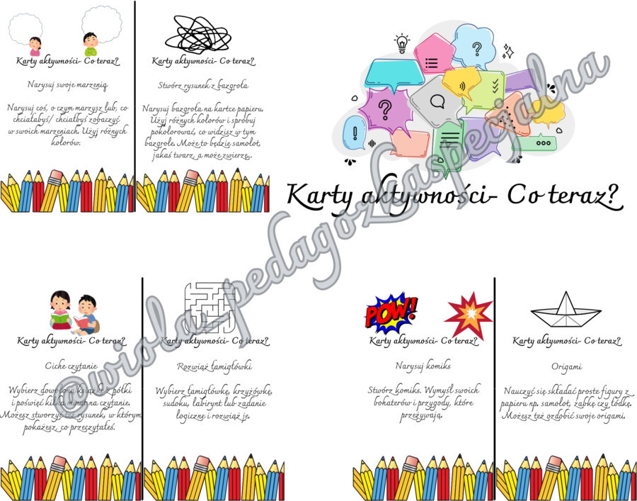 Karty aktywności "Co teraz?"