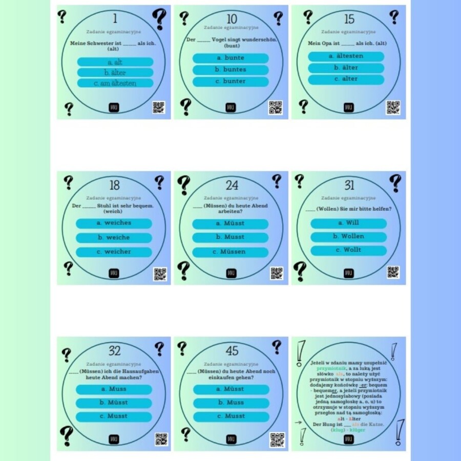 LUKI - uzupełnij zdania - język niemiecki - nie tylko dla ósmoklasistów