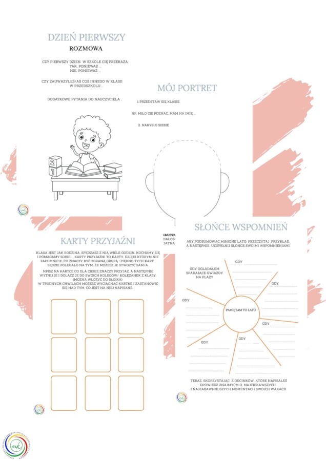 KARTY NA POWITANIE DLA KLAS SZKOŁY PODSTAWOWEJ