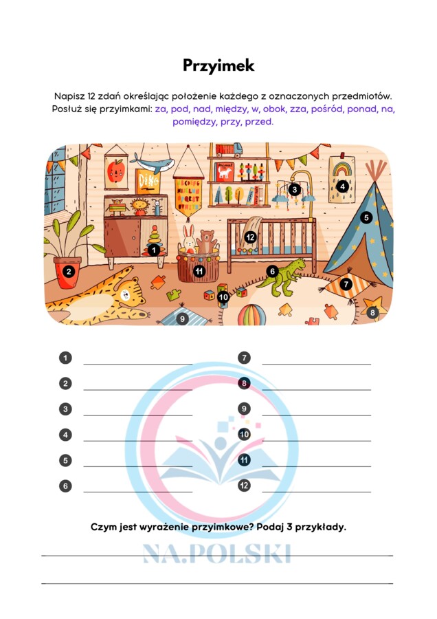 Przyimek - karta pracy