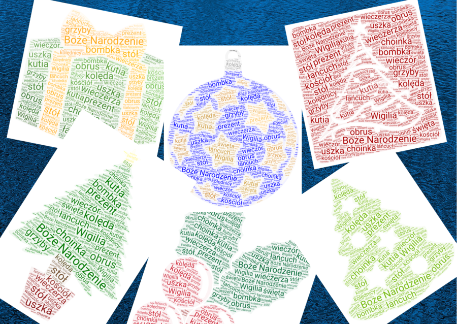 🎄 Świąteczne chmury wyrazowe – BOŻE NARODZENIE – 8 wersji