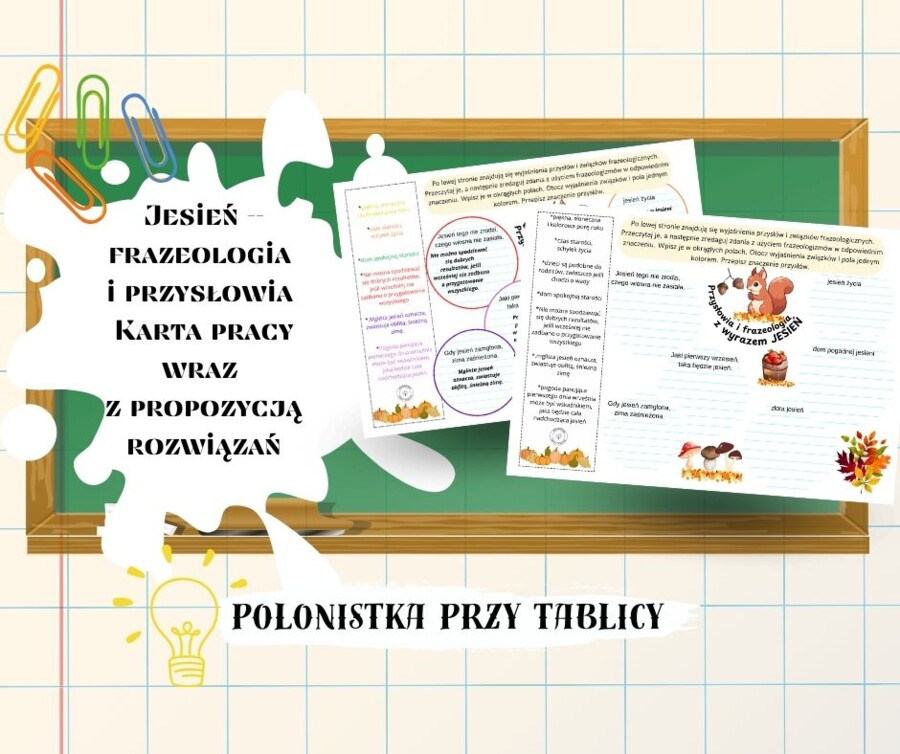 Karta pracy frazeologia jesień (+przykładowe rozwiązania)