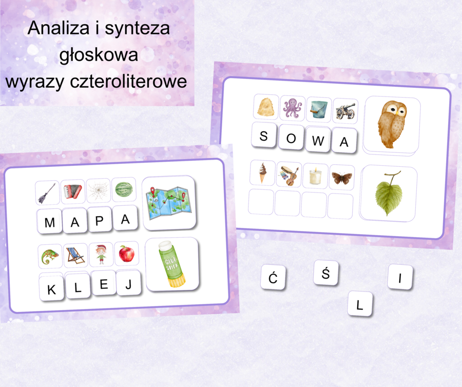 Analiza i synteza głoskowa wyrazy czteroliterowe