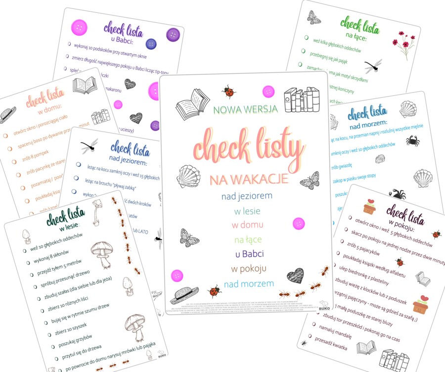 Lista do zrobienia w wakacje: Letnie Check Listy NOWA WERSJA