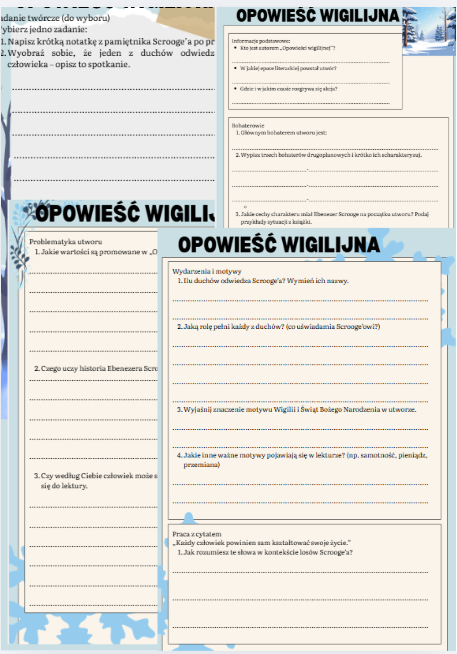 Karta pracy "Opowieść Wigilijna"