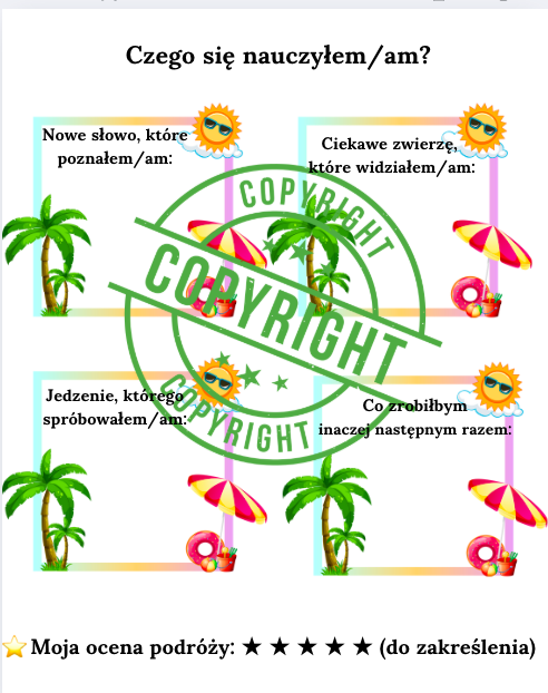 Mój dziennik podróży dla dzieci w wieku 7-12 lat, ponad 40 stron gotowych do druku z ciekawymi zadaniami