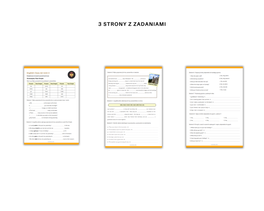 Gramatyka klasa 6: czas przeszły Past Simple. Na podstawie podręcznika English Class A2