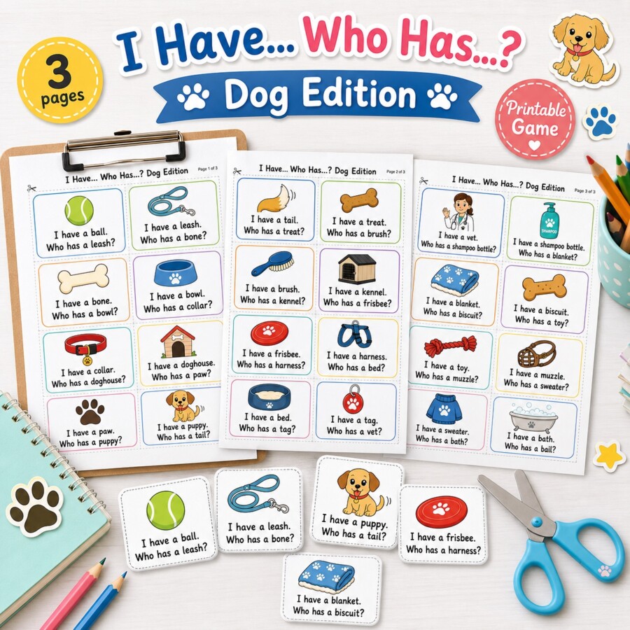 Gra "I have... who has...". Dog edition