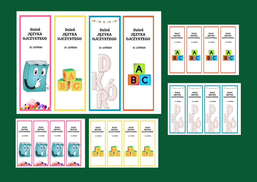 DZIEŃ JĘZYKA OJCZYSTEGO – zakładki do książek – zakładka – kolor – wersja 2