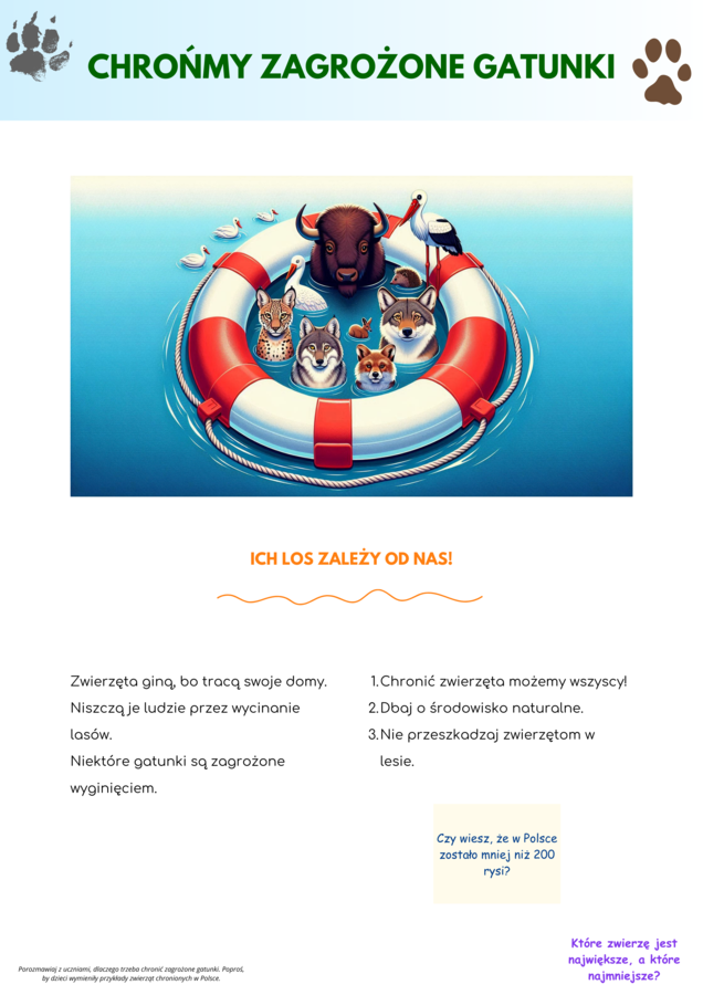 Plakaty. Ekosystemy. Ochrona gatunków. Zagrożenia dla przyrody. Segregacja śmieci