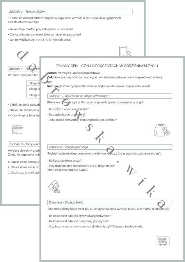 Zmiany cen – o procentach w życiu codziennym