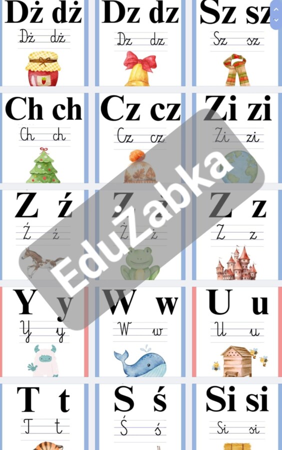 Alfabet - plansze edukacyjne, gazetka