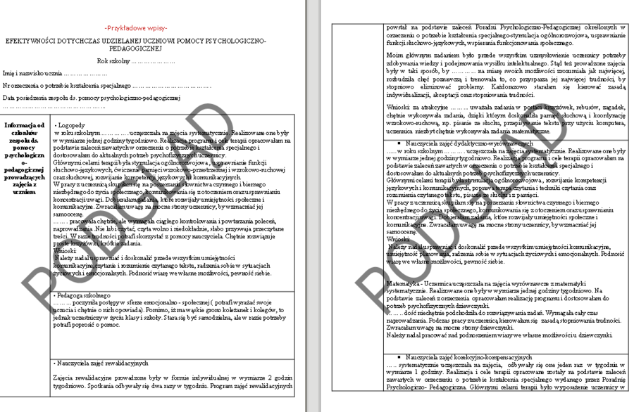 Pakiet pomocny dla koordynatora ds. pomocy psychologiczno-pedagogicznej oraz oligofrenopedagoga