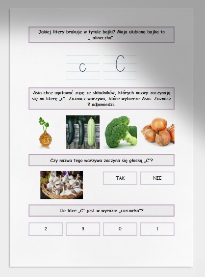 C i c. Karta pracy. Sprawdzian