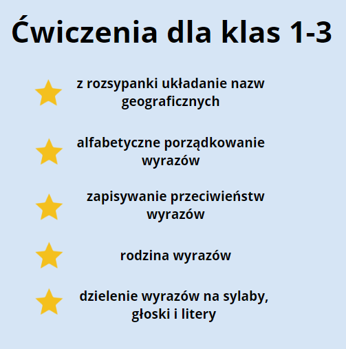 Rozsypanka - ćwiczenia dla klas 1-3 - j. polski