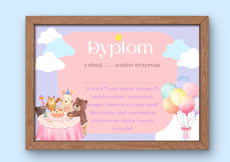 🎂 ZESTAW DYPLOMÓW URODZINOWYCH 🎂