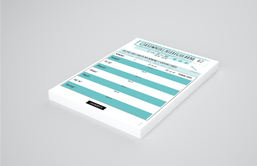 CZASOWNIKI NIEREGULARNE 02 - tabelki wg grup - do uzupełnienia