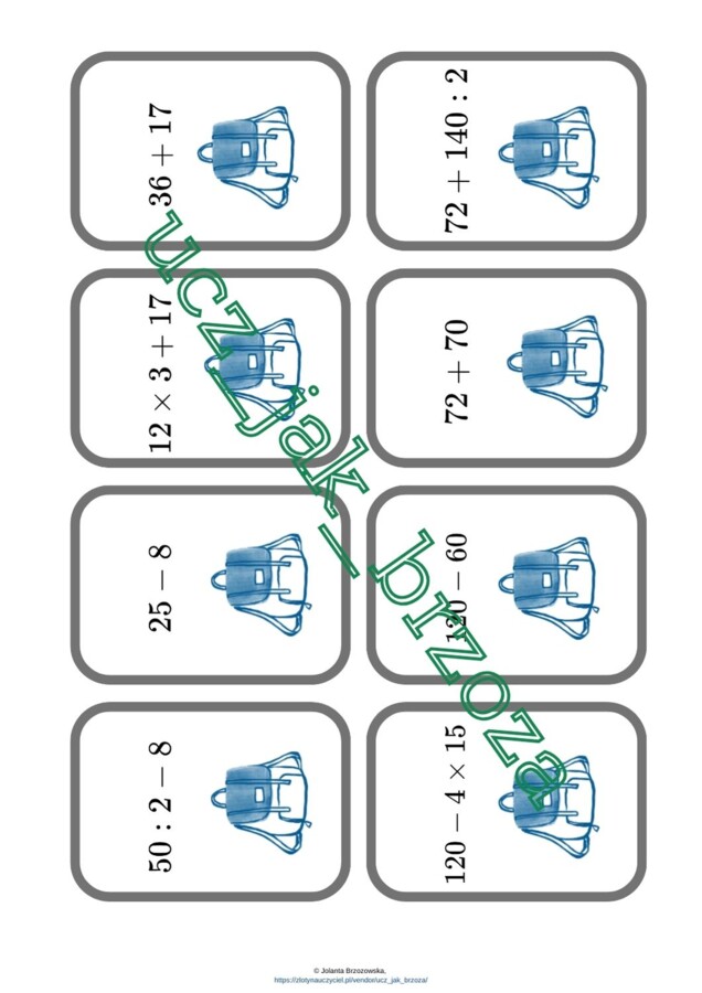 Kolejność działań, gra karciana "Czarny Piotruś"