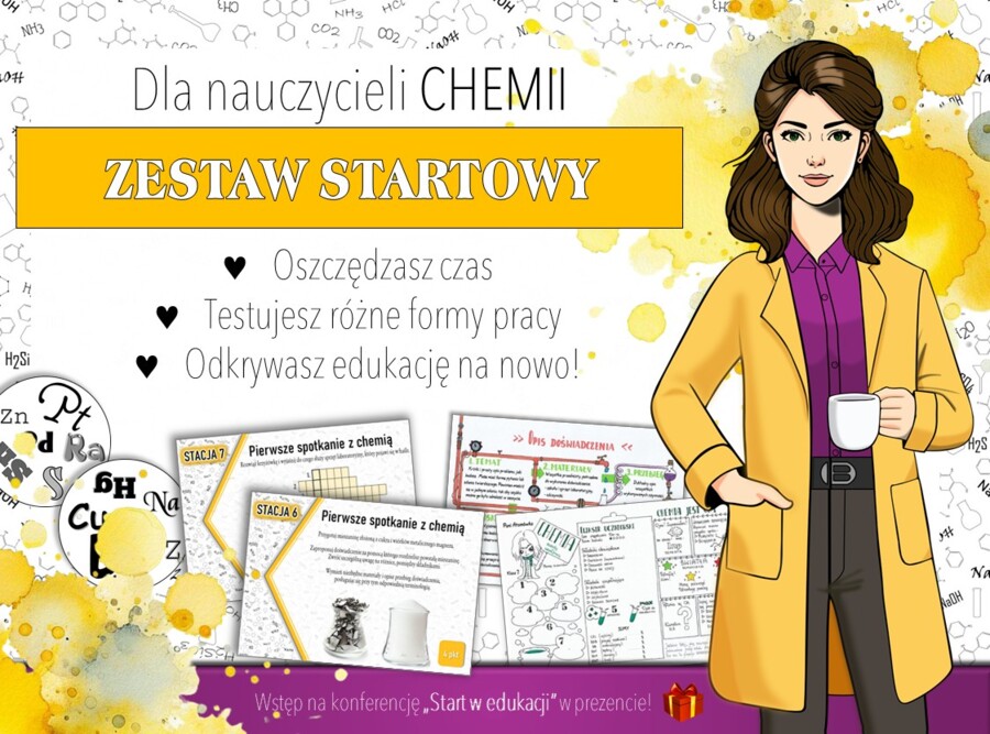 PAKIET startowy dla nauczycieli CHEMII – karty pracy i pomysły na ciekawe lekcje.