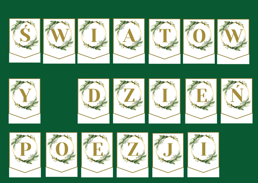 DZIEŃ POEZJI – girlanda – napis – gazetka – wersja 2