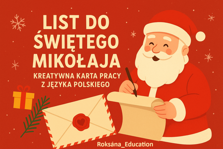 🎅✨ „List do Świętego Mikołaja – Kreatywna Karta Pracy z Języka Polskiego” ✨🎅