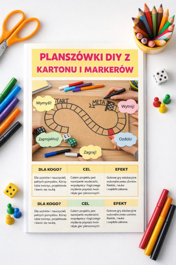Planszówki DIY z kartonu i markerów