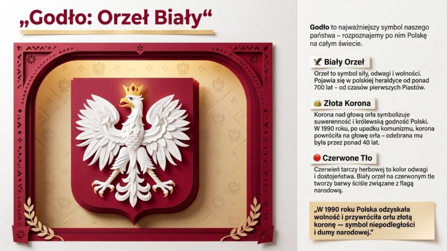 Polska, moja ojczyzna – prezentacja edukacyjna / gazetka szkolna (20 plansz)