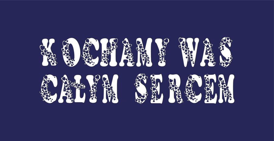 KOCHAMY WAS CAŁYM sercem Zestaw liter – produkt cyfrowy do druku