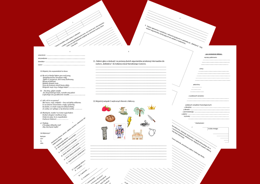 "BALLADYNA" – ćwiczenia gramatyczne, ortograficzne i redakcyjne po omówieniu lektury