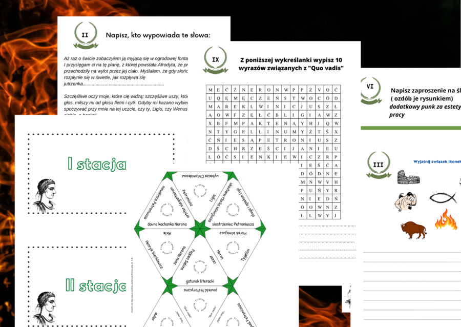 "QUO VADIS" – stacje zadaniowe - lektura - kl.7-8 - egzamin