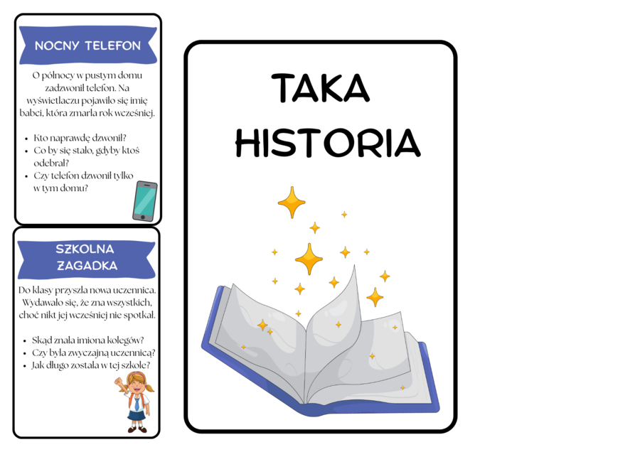 Karty ,,Taka historia" do twórczych opowiadań