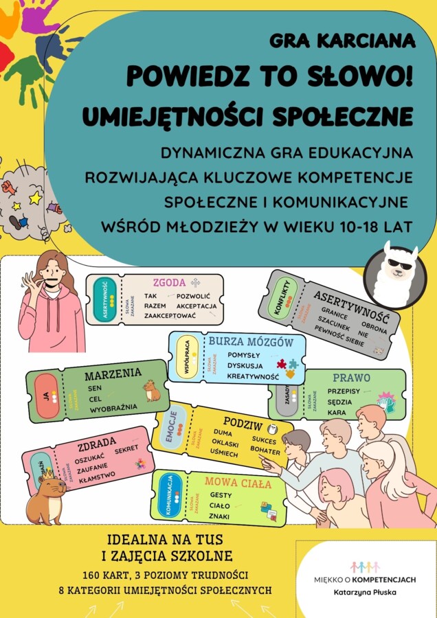 Powiedz to słowo! Umiejętności społeczne. Gra edukacyjna dla młodzieży