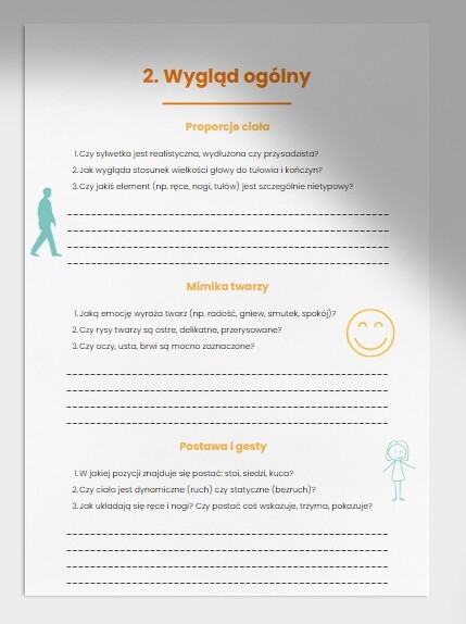 Karta obserwacji. Opis rzeźby