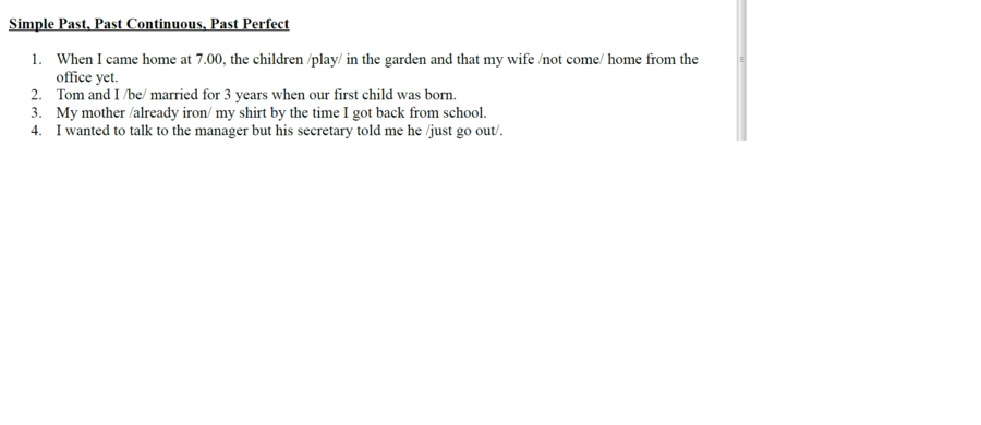 czasy przeszłe Simple Past, Past Continuous, Past Perfect