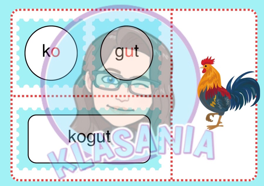 Czytanie sylabami. Poznawanie zwierząt wiejskich - plus kolorowanki.