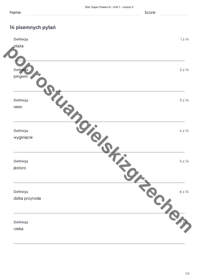 Super Powers 6 - Unit 1 - testy