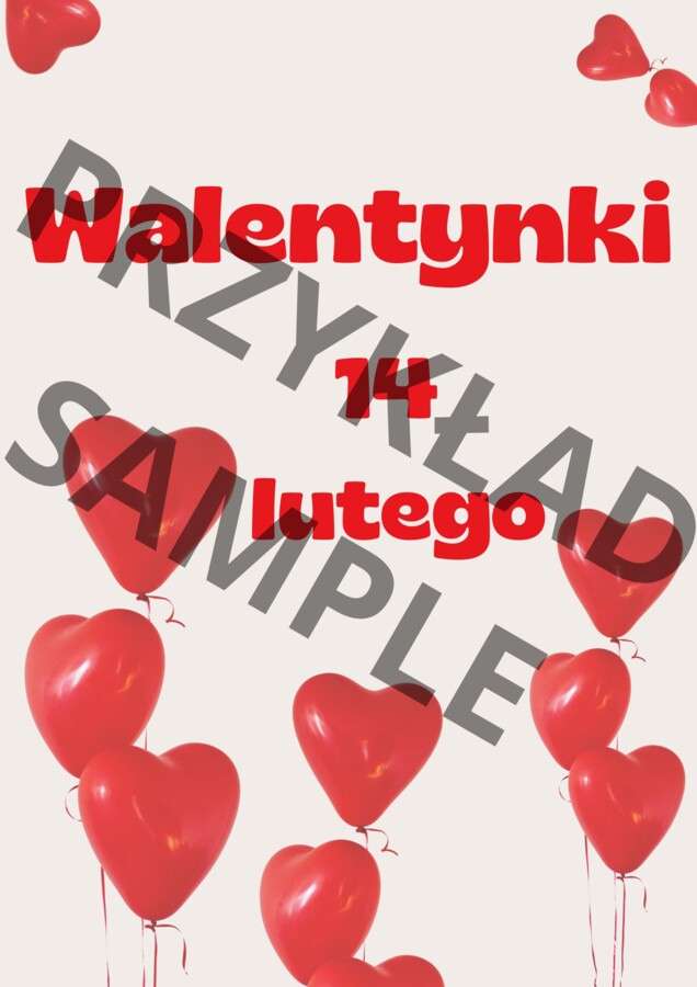 Plakat i girlanda na walentynki