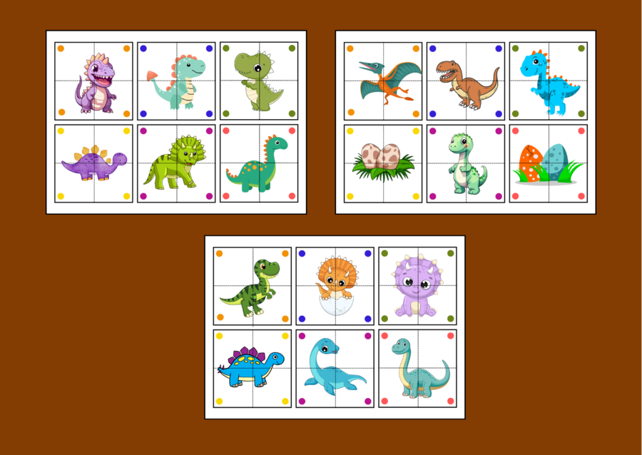 DZIEŃ DINOZAURA - puzzle – układanka- układanki – biblioteka – świetlica – przedszkole – 36 wersji