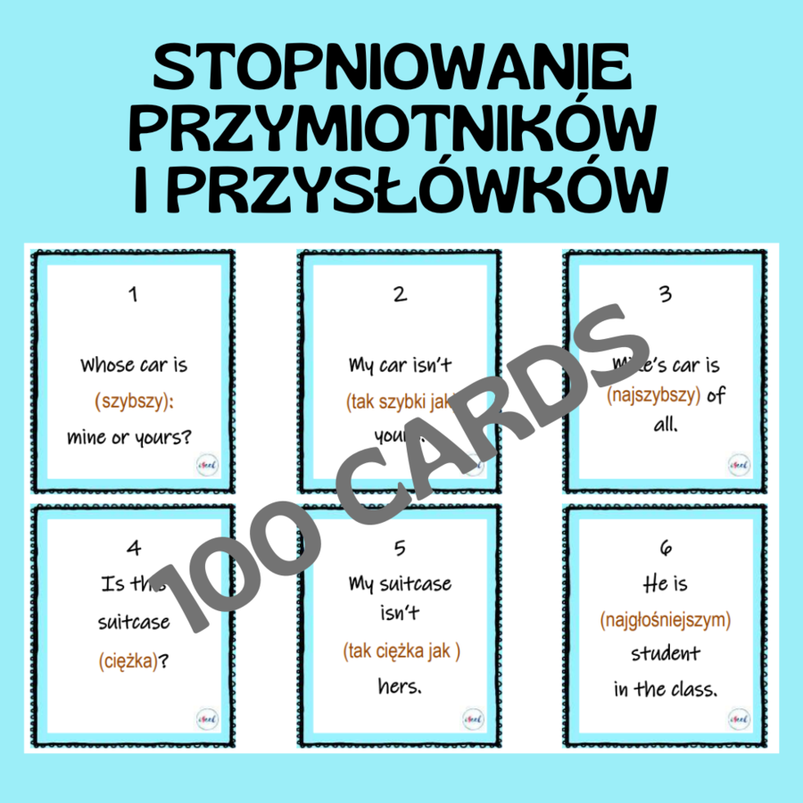 STOPNIOWANIE PRZYMIOTNIKÓW I PRZYSŁÓWKÓW
