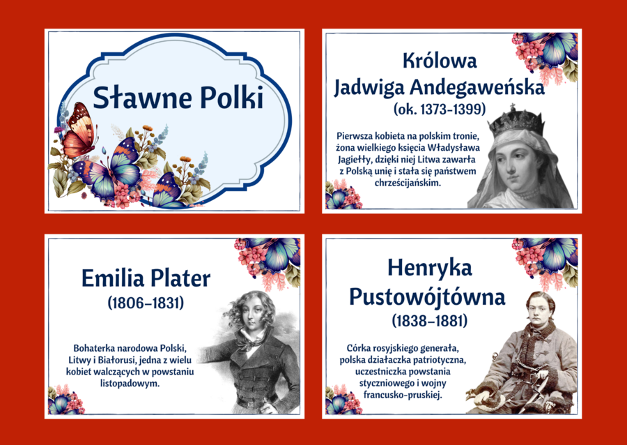 DZIEŃ KOBIET – – gazetka – SŁAWNE POLKI – biblioteka – świetlica – 24 strony – wersja 1