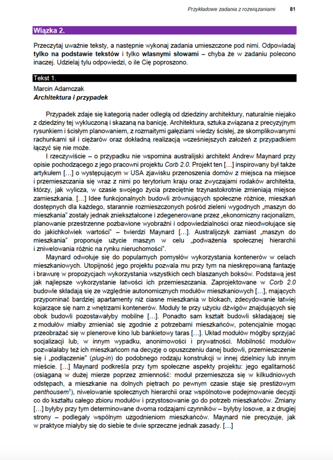 Zadania maturalne z j.polskiego - Język polski w użyciu